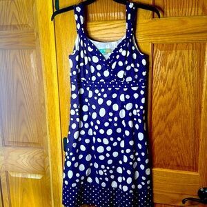 Boden Polka Dot Casual Sleeveless Dress, Lined, Size 8